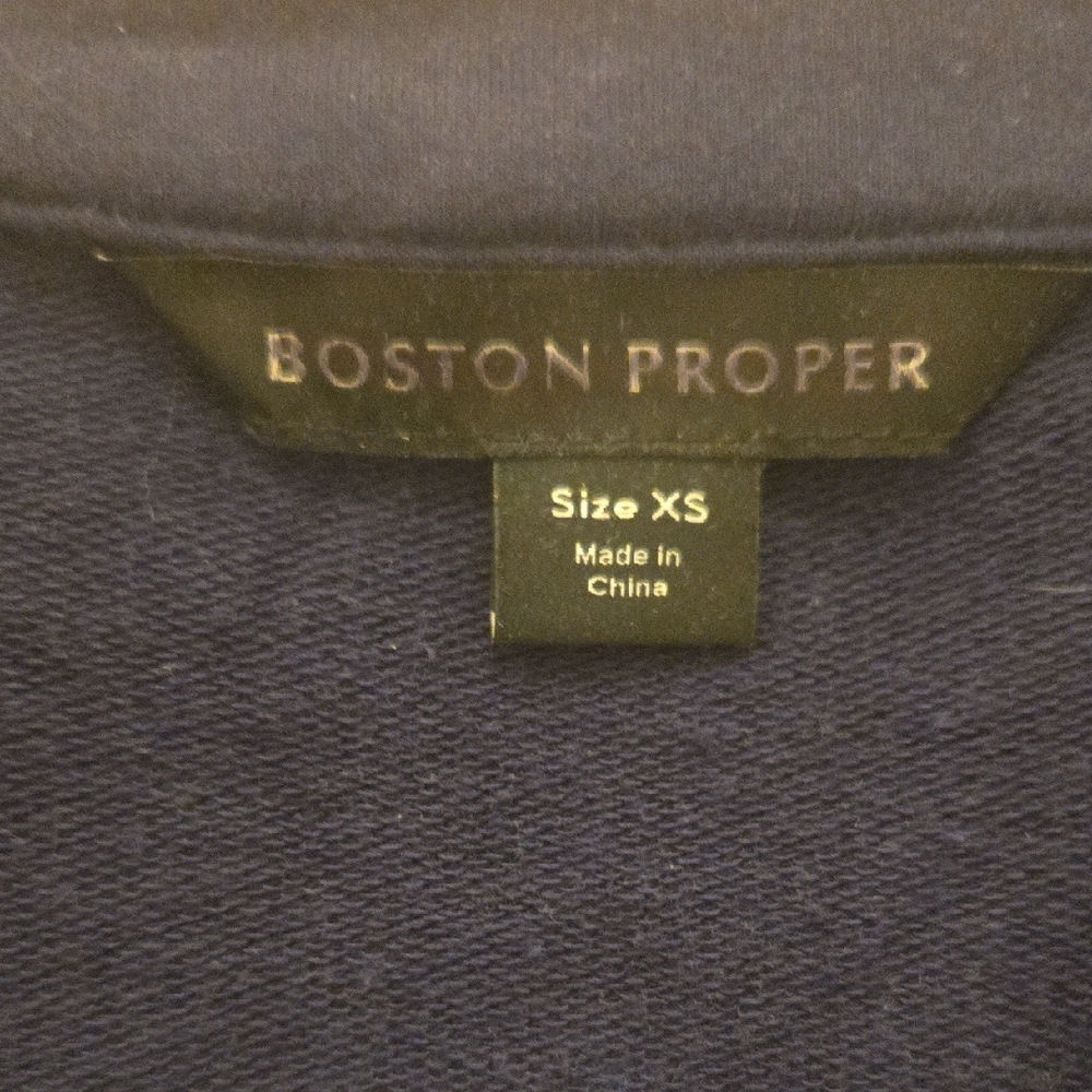 BOSTON PROPER Navy and White Blazer - Picture 5 of 6